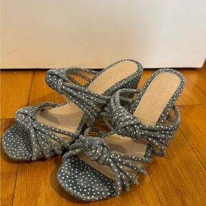 CECELIA NEW YORK Gray Polka Dot Knotted Sandals